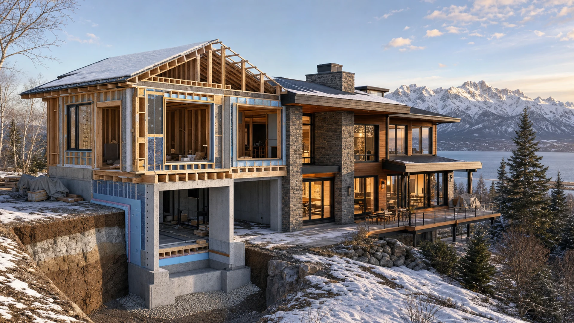 Newly built luxury homes in the Anchorage area, Alaska — illustrative area imagery