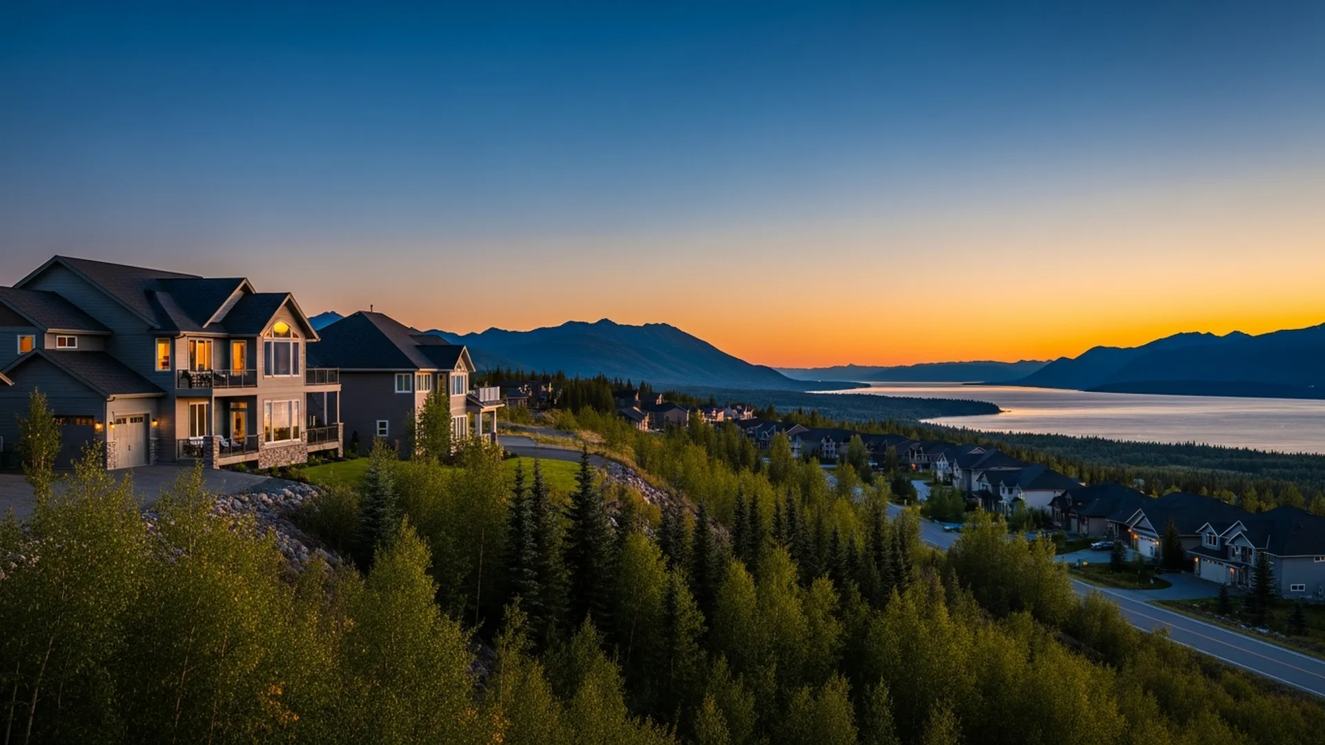 Luxury homes in Eagle Bluff in Eagle River, Anchorage-area Alaska — illustrative area imagery