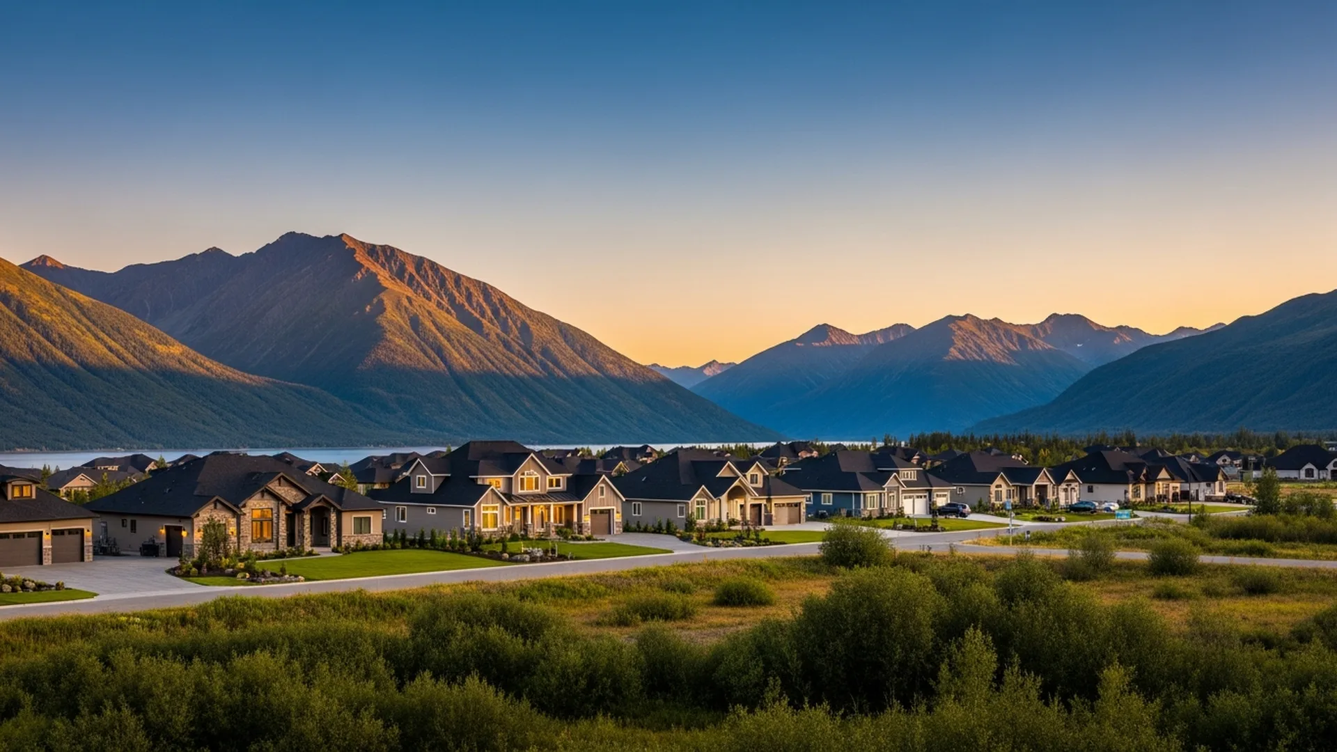 Luxury homes in Eagle Pointe in Eagle River, Anchorage-area Alaska — illustrative area imagery
