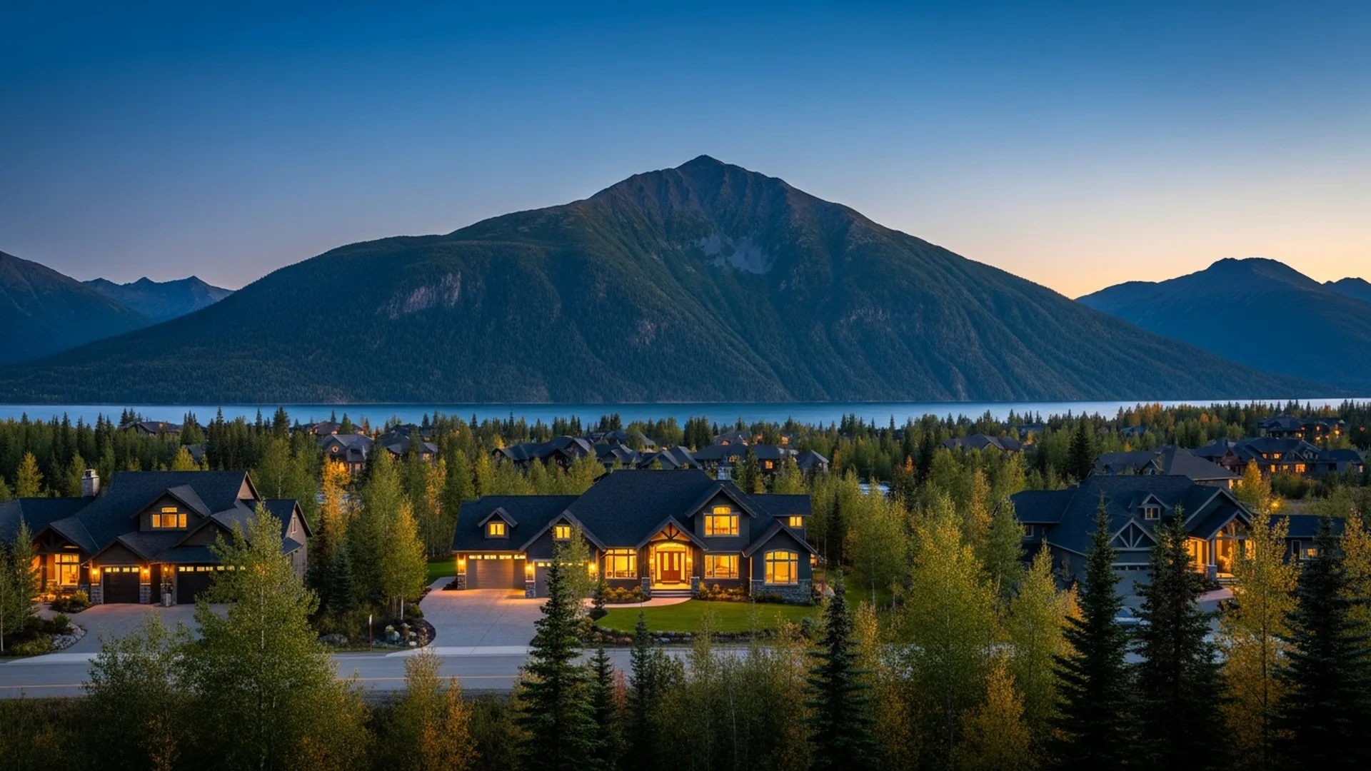Luxury homes in Eaglewood in Eagle River, Anchorage-area Alaska — illustrative area imagery