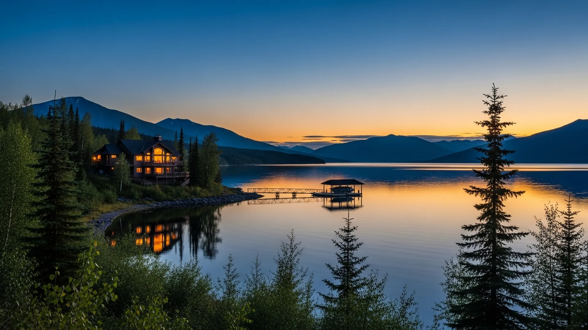 Luxury homes at Finger Lake near Wasilla, Mat-Su Valley, Alaska — illustrative area imagery