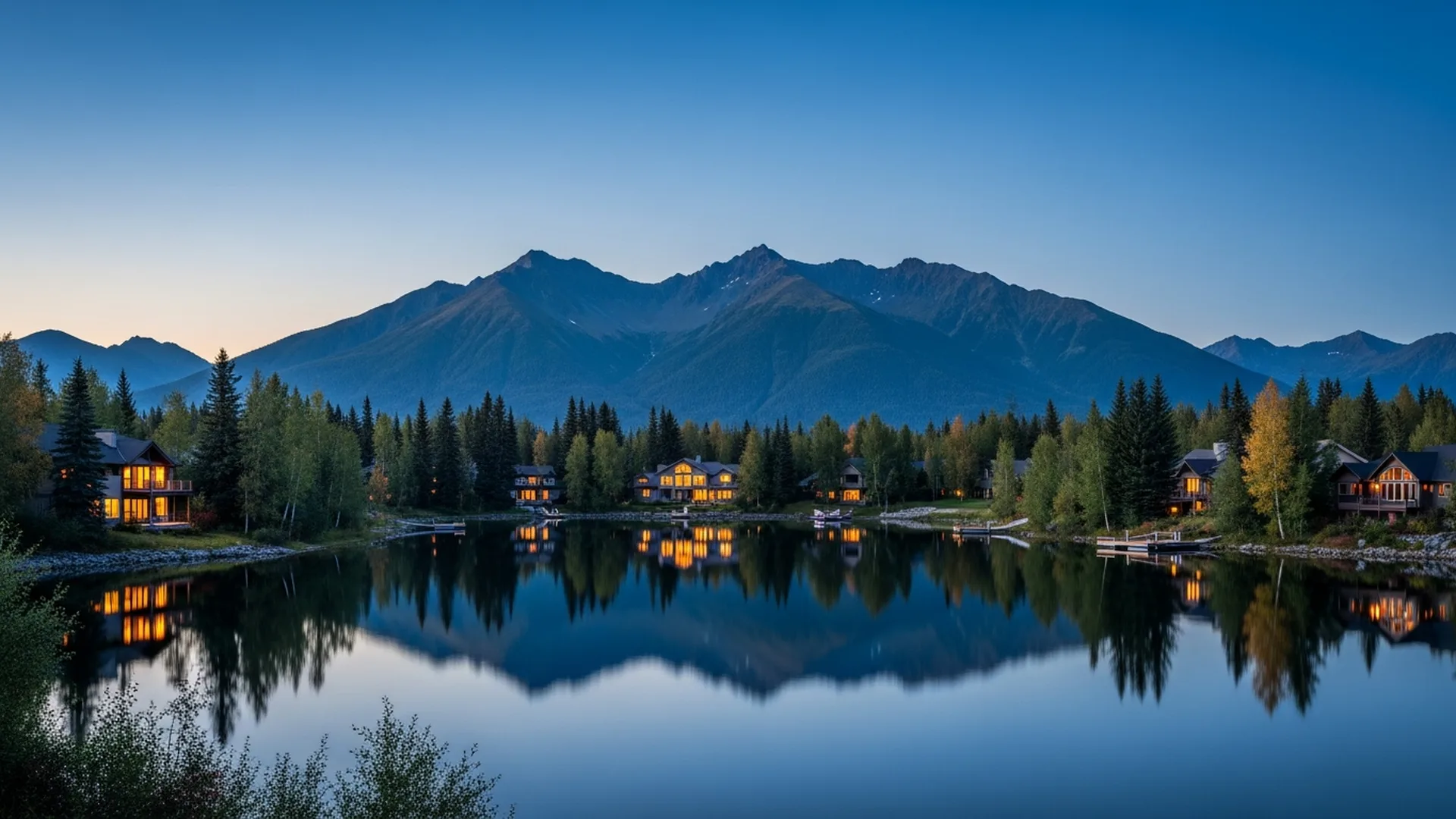 Luxury homes in Hideaway Lake on the Anchorage Hillside, Alaska &mdash; illustrative area imagery