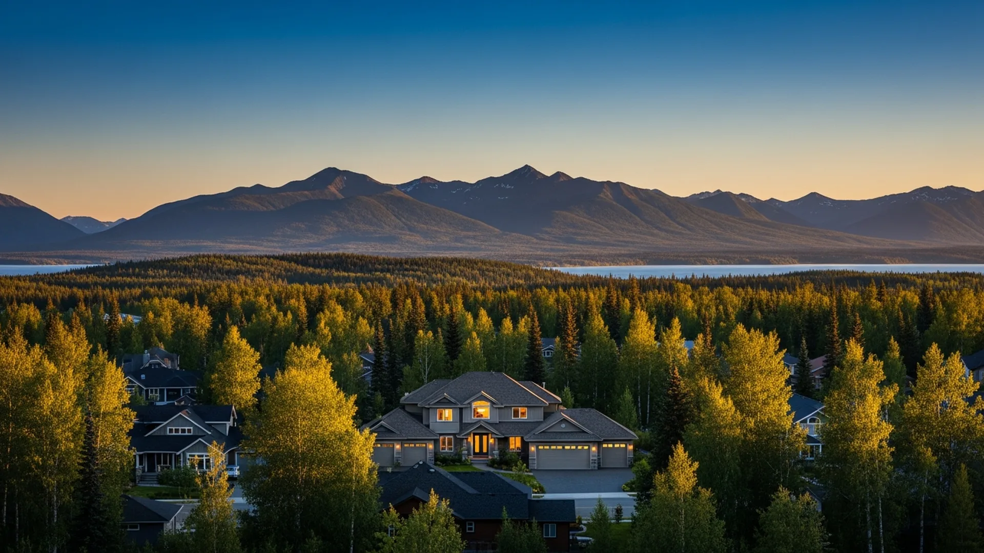 Luxury homes in the Huffman-O'Malley area of South Anchorage, Alaska — illustrative area imagery