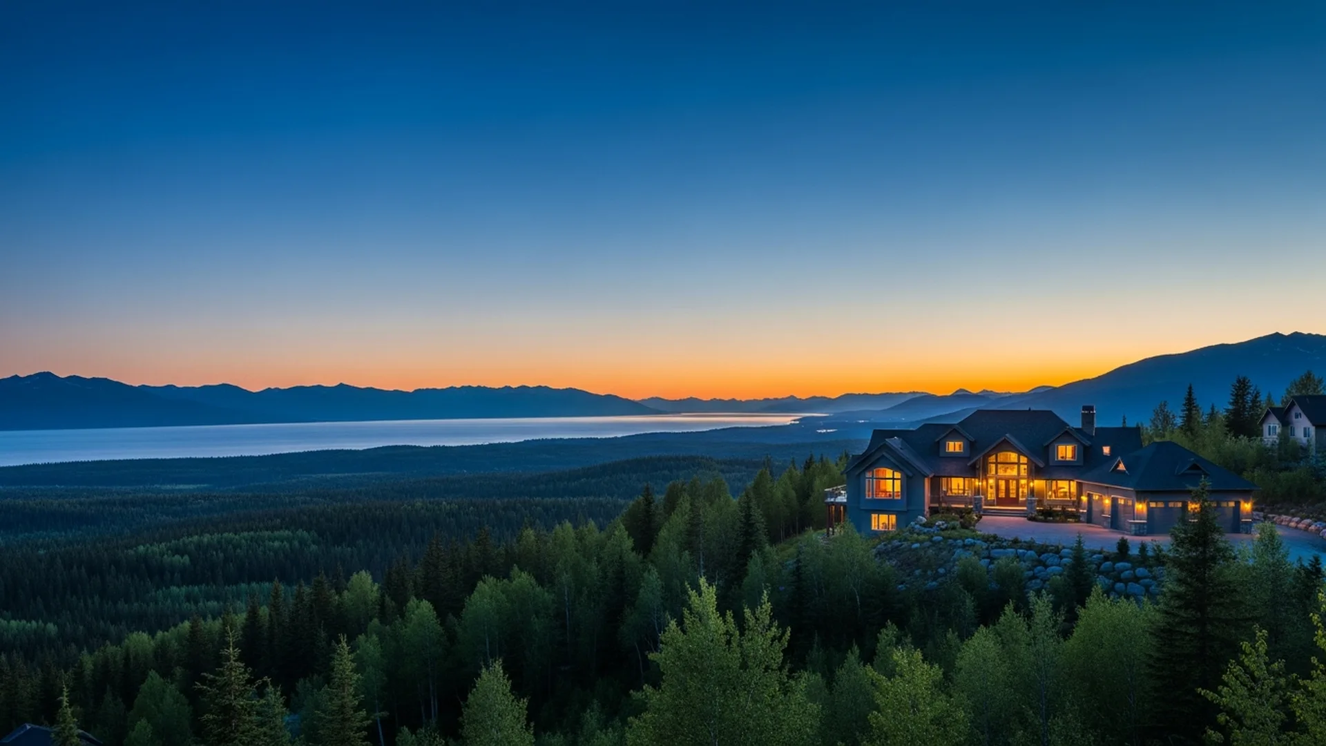 Luxury homes in Rabbit Creek on the Anchorage Hillside, Alaska &mdash; illustrative area imagery