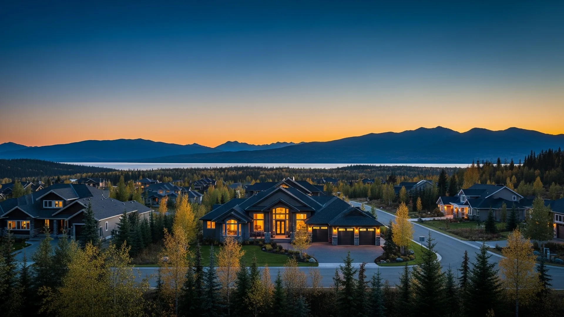 Luxury homes in Sahalee on the Anchorage Hillside, Alaska — illustrative area imagery