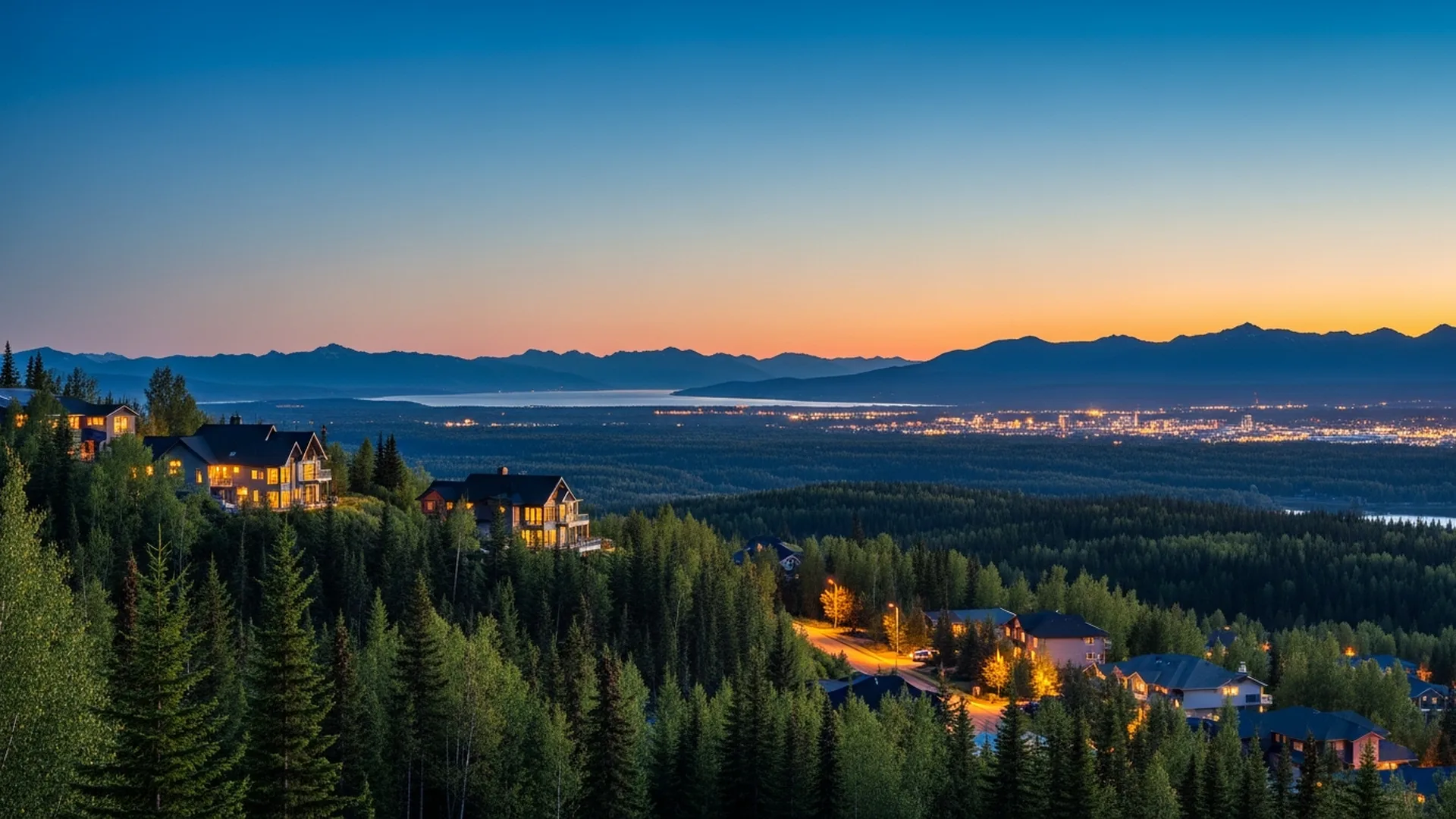 Luxury homes in Stuckagain Heights on the Anchorage Hillside, Alaska &mdash; illustrative area imagery