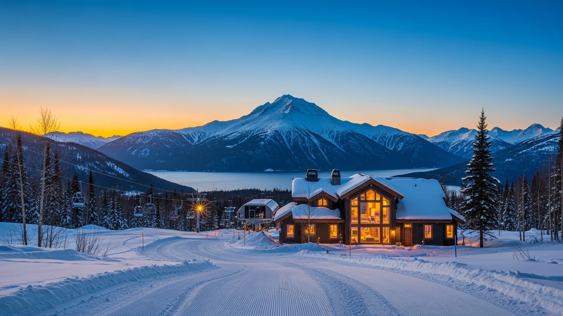 Luxury homes in Alyeska ski-in/ski-out in Girdwood, Anchorage-area Alaska — illustrative area imagery