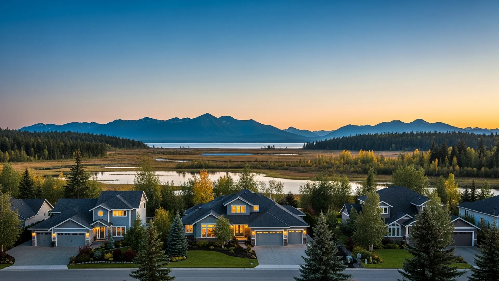 Luxury homes in Bayshore in South Anchorage, Alaska — illustrative area imagery