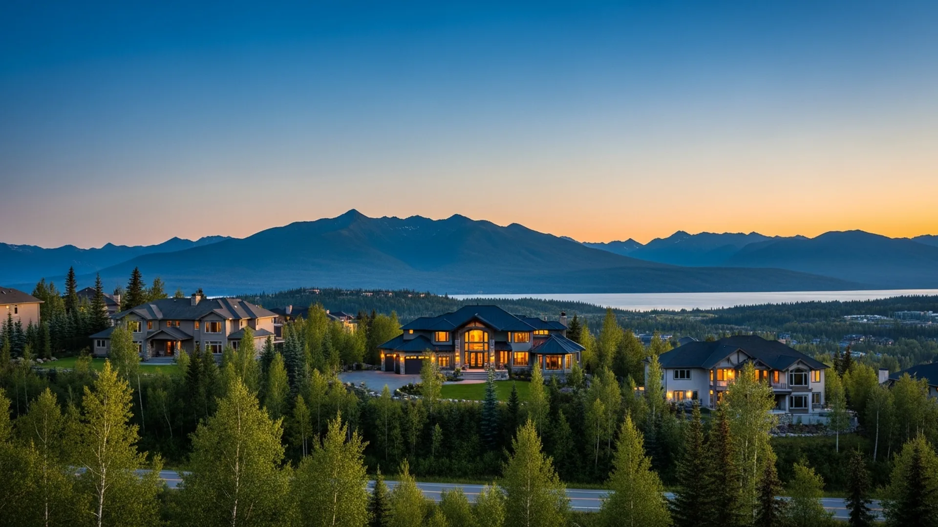 Luxury homes in Botanical Heights on the Anchorage Hillside, Alaska — illustrative area imagery