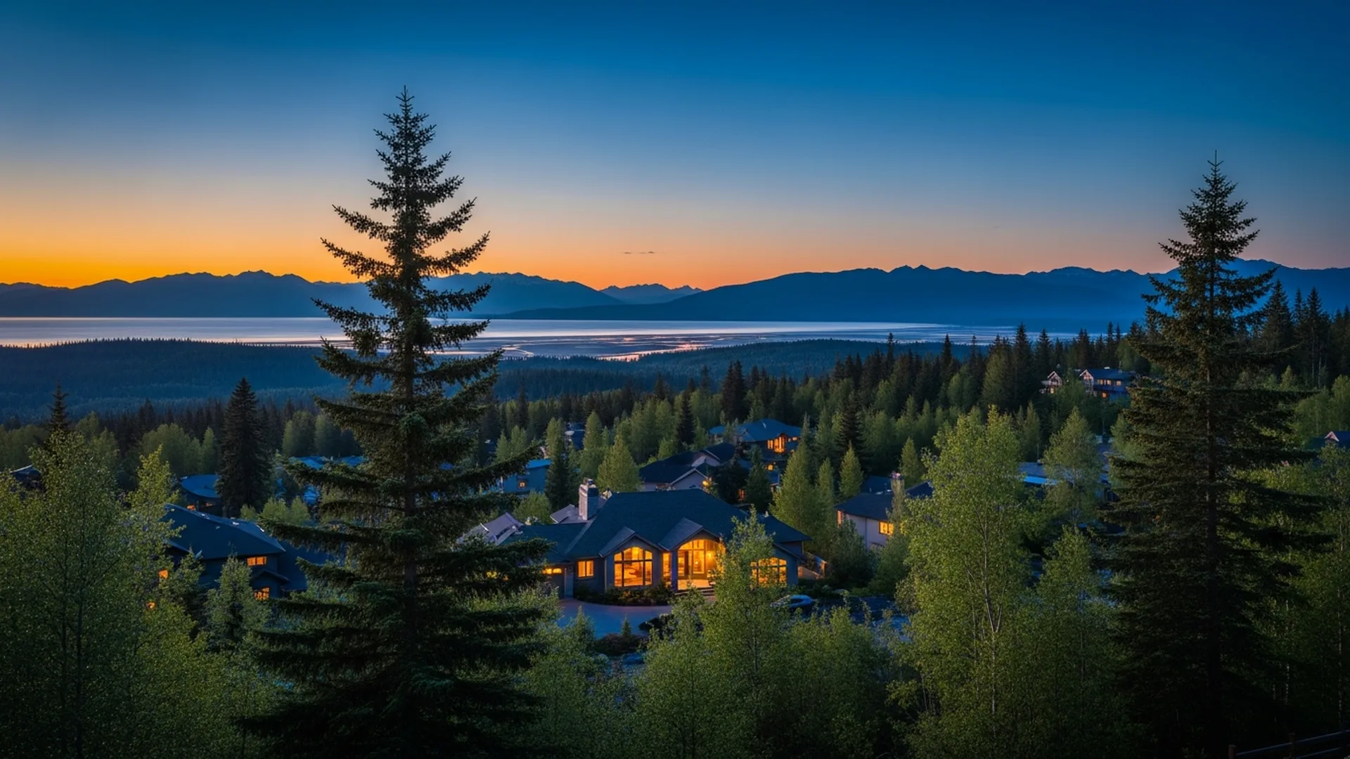 Luxury homes in Hidden Cove on the Anchorage Hillside, Alaska — illustrative area imagery