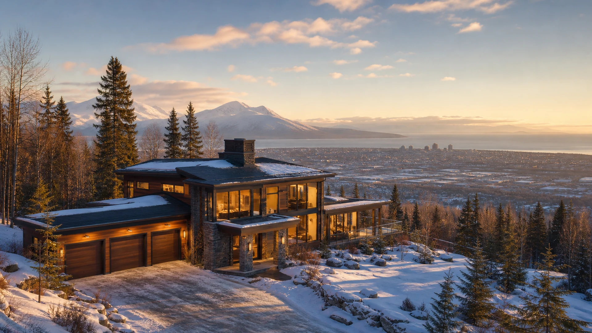 Million-Dollar Homes in Anchorage, Alaska — illustrative comparison imagery
