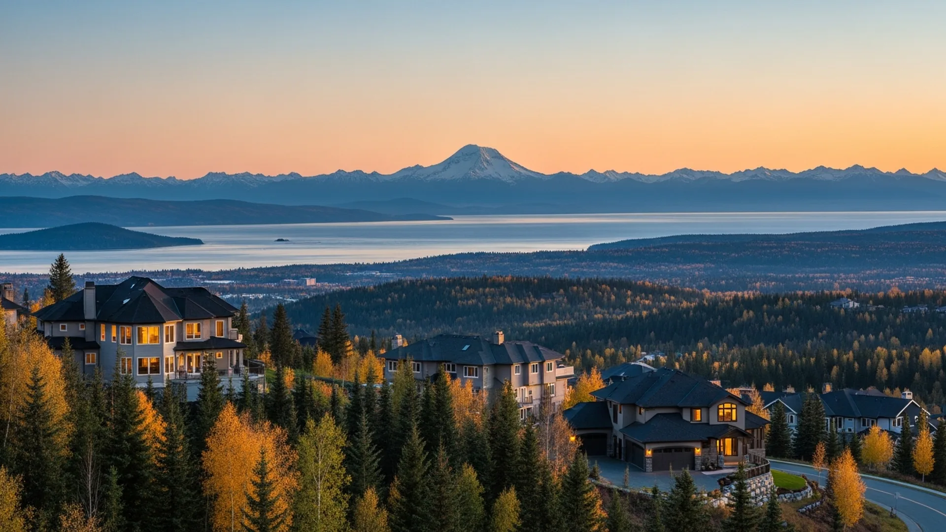 Luxury homes in Prominence Pointe on the Anchorage Hillside, Alaska — illustrative area imagery