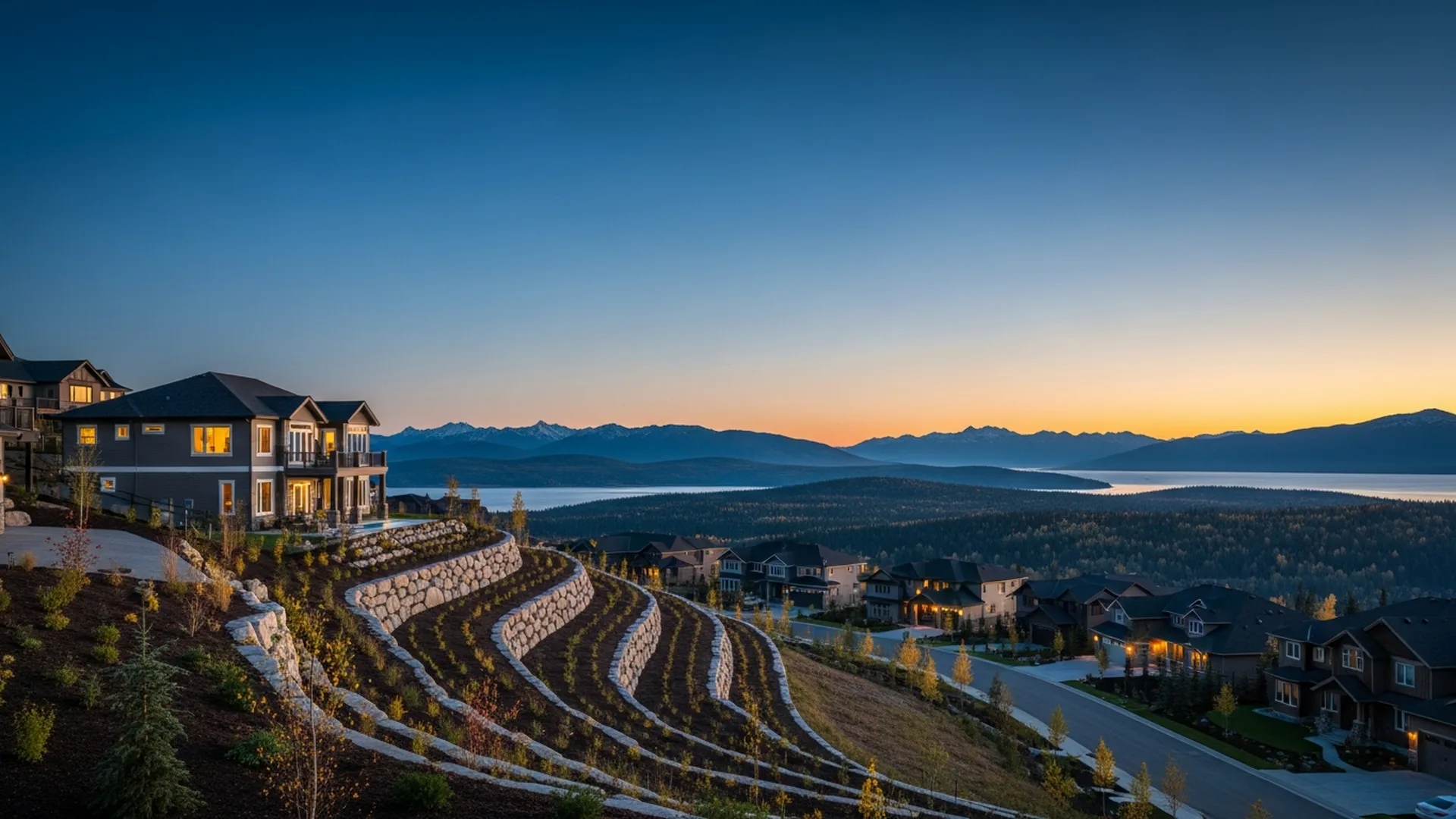 Luxury homes in The Terraces on the Anchorage Hillside, Alaska — illustrative area imagery