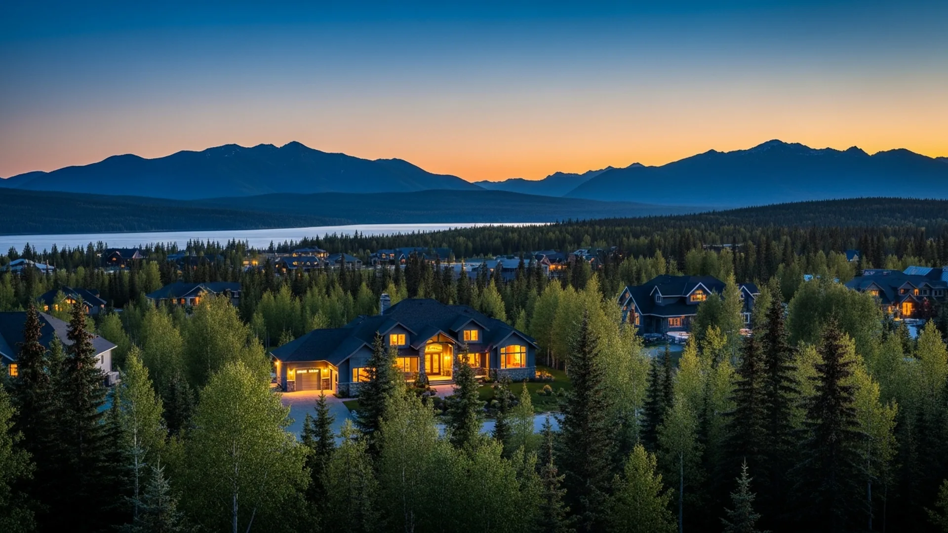 Luxury homes in Valli Vue Estates on the Anchorage Hillside, Alaska — illustrative area imagery