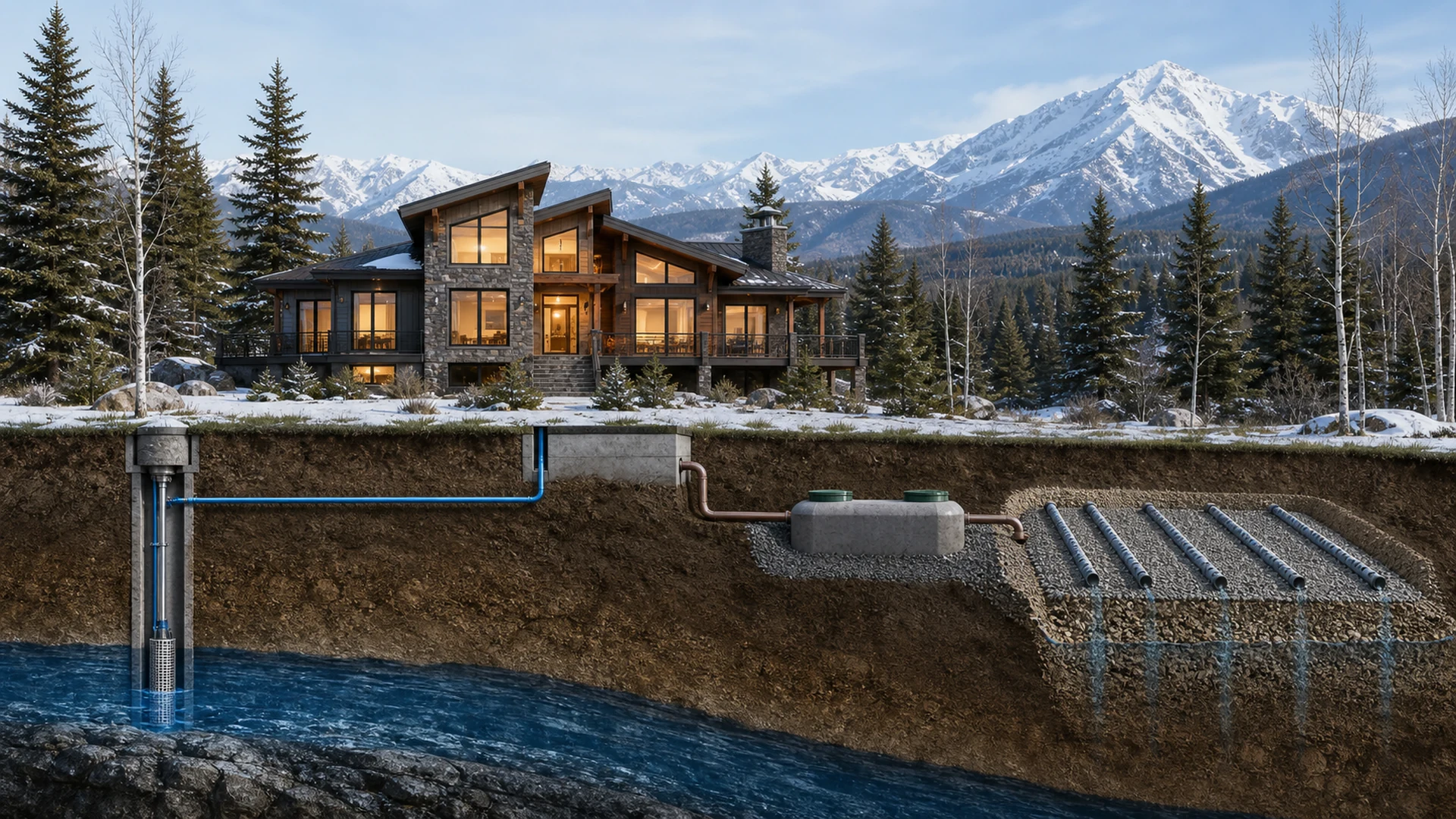Well and Septic Property in Alaska — illustrative comparison imagery